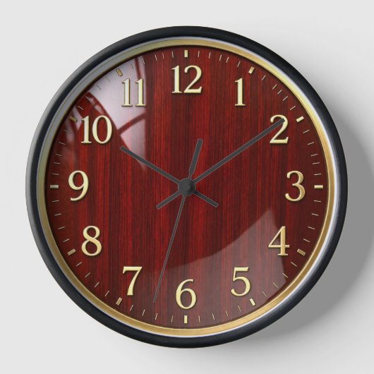Mahonie Rood Houten sierklok (Voorkant)