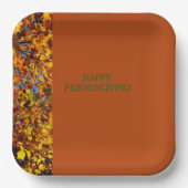Mahonie verlaat Thanksgiving Friendsgiving Papieren Bordje (Voorkant)
