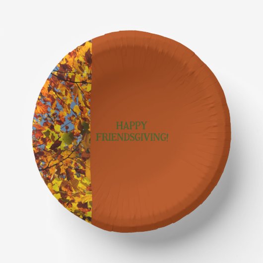 Mahonie verlaat Thanksgiving Friendsgiving Papieren Kommen (Voorkant)