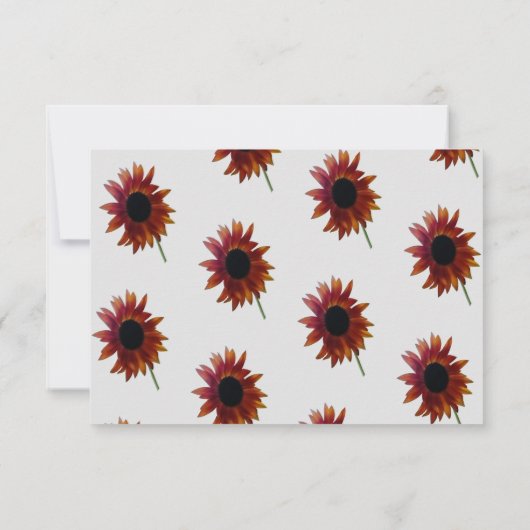 Mahonie Zonnebloem Verjaardag Bedankkaart (Achterkant)