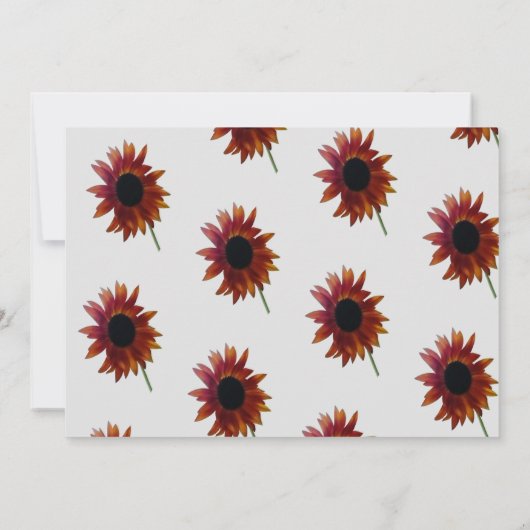 Mahonie Zonnebloem Verjaardag Uitnodiging (Achterkant)