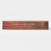 Mahoniehout Afdruk Bureau Naambordje (Voorkant)