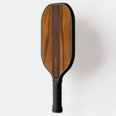 Mahoniehout en lederen textuur monogram pickleball paddle (Links)