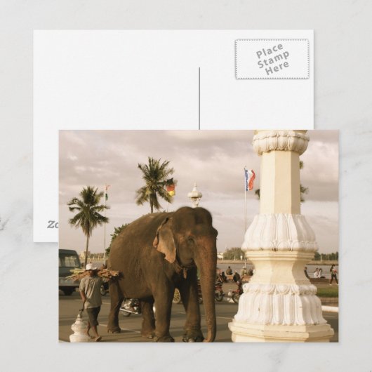 Mahout en Elephant Briefkaart (Voorkant / Achterkant)