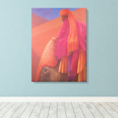 Mahout en Elephant Canvas Afdruk (Insitu (Houten vloer))