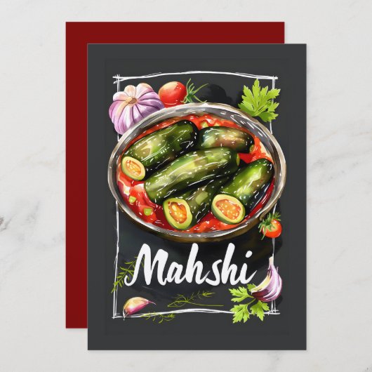 Mahshi Extravaganza محشيكسوا ب ا ذ ن ج ا ن Kaart (Voorkant / Achterkant)