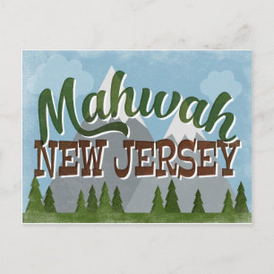 Mahwah New Jersey Fun Retro Snowy Mountains Briefkaart