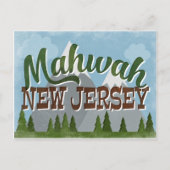 Mahwah New Jersey Fun Retro Snowy Mountains Briefkaart (Voorkant)