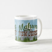 Mahwah New Jersey Fun Retro Snowy Mountains Koffiemok (Voorkant rechts)