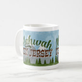 Mahwah New Jersey Fun Retro Snowy Mountains Koffiemok (Voorkant links)