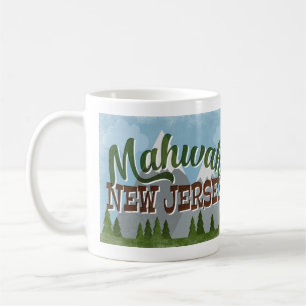 Mahwah New Jersey Fun Retro Snowy Mountains Koffiemok