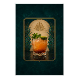 Mai Tai Art Deco Poster | Bar Kunst