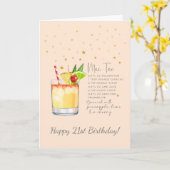 Mai Tai Cocktail 21e Happy Birthday Kaart (Gele Bloem)
