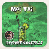 Mai Tai Cocktail Party Kartonnen Onderzetters (Voorkant)
