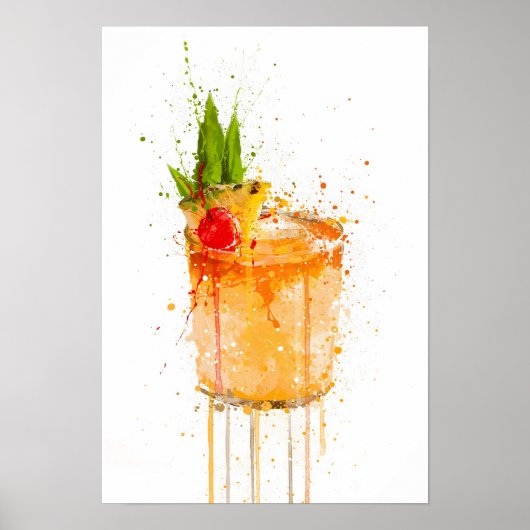 Mai Tai Cocktail Poster (Voorkant)