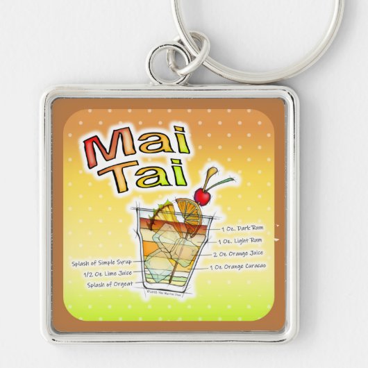 MAI TAI COCKTAIL RECEPT KUNST SLEUTELHANGER (Voorkant)