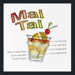MAI TAI COCKTAIL RECIPE ACRYLIC ART ACRYL MUURKUNST<br><div class="desc">Een volledige kleurenillustratie van de beroemde dubbele rum Tiki cocktail, de Mai Tai. De tekening shows een rotsglas (ouderwets) gevuld met ijs en elk ingrediënt uitgesplitst volgens de recept voor cockpitten. De cocktailrendering omvat ook de tuinwas van een Maraschinokerry, een oranje stuk en een ananassenwig. Mai Tai, bogen over de...</div>