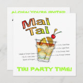 MAI TAI COCKTAIL RECIPE ART KAART (Voorkant / Achterkant)