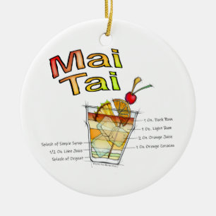 MAI TAI COCKTAIL RECIPE ART KERAMISCH ORNAMENT