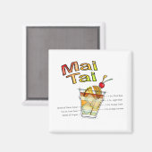 MAI TAI COCKTAIL RECIPE ART MAGNEET (Voorkant / Achterkant)