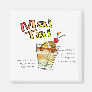 MAI TAI COCKTAIL RECIPE ART MAGNEET