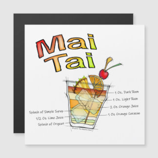 MAI TAI COCKTAIL RECIPE ART MAGNETISCHE UITNODIGING