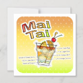 MAI TAI COCKTAIL RECIPE ART MAGNETISCHE UITNODIGING (Voorkant)