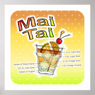 MAI TAI COCKTAIL RECIPE ART POSTERS & PRINTS