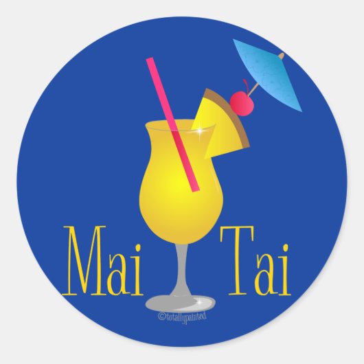 Mai Tai Ronde Sticker (Voorkant)