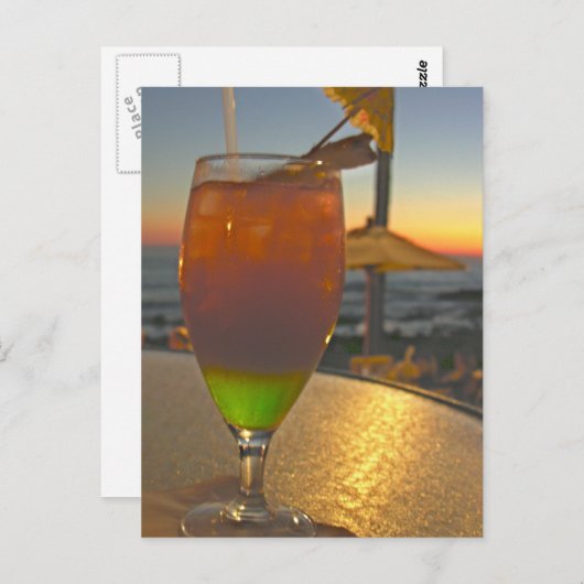 Mai Tai Sunset Briefkaart (Voorkant / Achterkant)