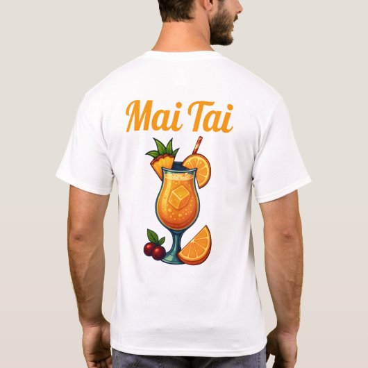 Mai Tai T-Shirt – Tropical Tiki Cocktail (Achterkant)