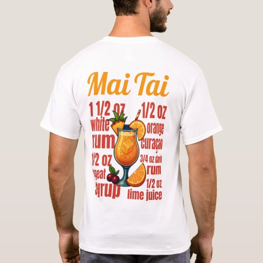 Mai Tai T-Shirt – Tropical Tiki Cocktail (Achterkant)