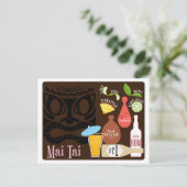 Mai Tai Tiki Bar Cocktail Briefkaart (Staand voorkant)