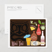 Mai Tai Tiki Bar Cocktail Briefkaart (Voorkant / Achterkant)