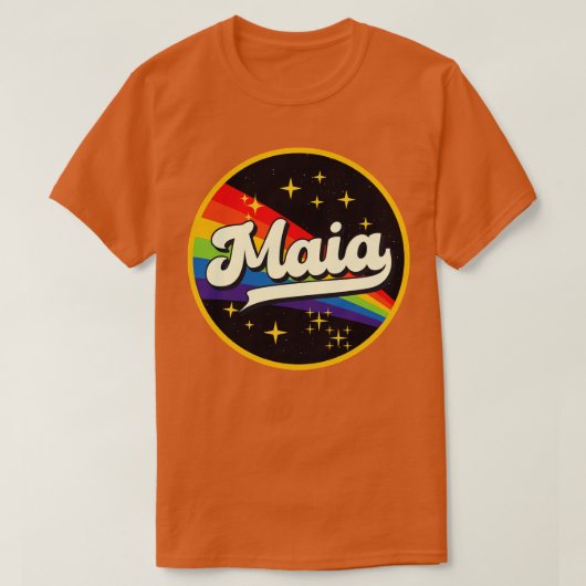 Maia regenboog in ruimte  stijl t-shirt (Design voorkant)