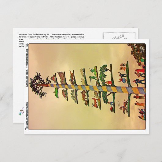 Maibaum Tree, Fredericksburg, TX Briefkaart (Voorkant / Achterkant)