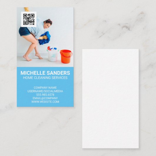 Maid Cleaning Gelukkig | QR-code Visitekaartje (Voorkant / Achterkant)