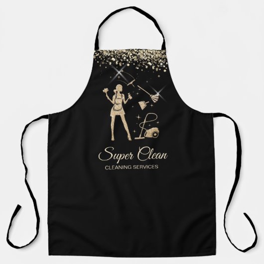 Maid Cleaning House Cleaning Services Glitter Gold Schort (Voorkant)