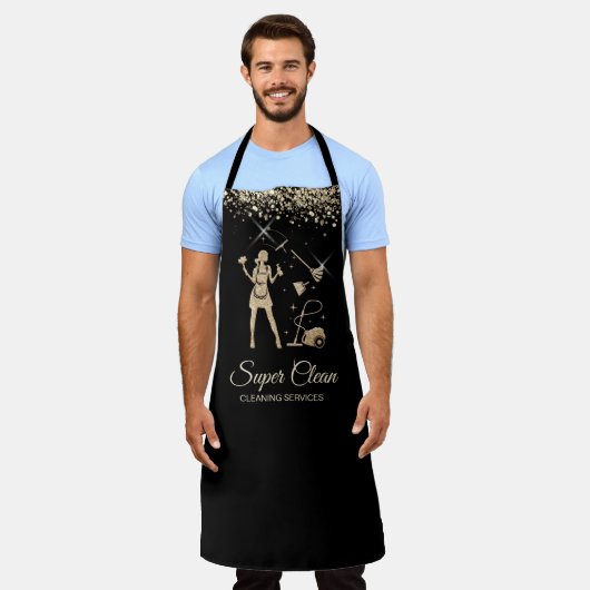 Maid Cleaning House Cleaning Services Glitter Gold Schort (Gedragen)