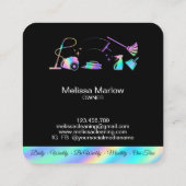 Maid Cleaning House Holographic Sparking Business Vierkante Visitekaartje (Achterkant)
