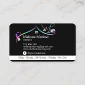 Maid Cleaning House Holographic Sparking Business Visitekaartje (Achterkant)