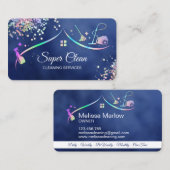 Maid Cleaning House Holographic Sparking Business Visitekaartje (Voorkant / Achterkant)