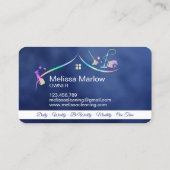 Maid Cleaning House Holographic Sparking Business Visitekaartje (Achterkant)