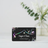 Maid Cleaning House Holographic Sparking Business Visitekaartje (Staand voorkant)