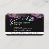 Maid Cleaning House Holographic Sparking Visitekaartje (Achterkant)