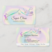 Maid Cleaning House Holographic Sparking Visitekaartje (Voorkant / Achterkant)