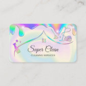 Maid Cleaning House Holographic Sparking Visitekaartje (Voorkant)