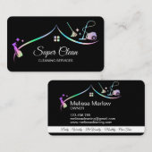 Maid Cleaning House Holographic Sparking Visitekaartje (Voorkant / Achterkant)