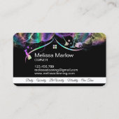 Maid Cleaning House Holographic Sparking Visitekaartje (Achterkant)