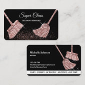 Maid Cleaning House Mousserend roos Gold Business  Visitekaartje (Voorkant / Achterkant)